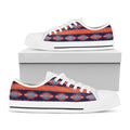 Blue And Orange Southwestern Print White Low Top Sneakers
