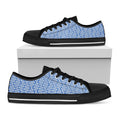 Blue And White DNA Pattern Print Black Low Top Sneakers