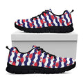 Blue And White Wave Crab Pattern Print Black Running Shoes