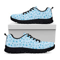 Blue Animal Paw Pattern Print Black Running Shoes