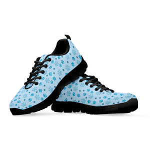 Blue Animal Paw Pattern Print Black Running Shoes