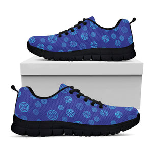 Blue Bullseye Target Pattern Print Black Running Shoes