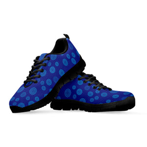Blue Bullseye Target Pattern Print Black Running Shoes
