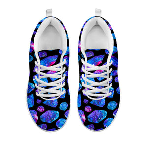 Blue Crystal Cosmic Galaxy Space Print White Running Shoes