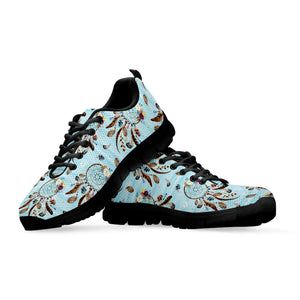 Blue Indian Dream Catcher Pattern Print Black Running Shoes