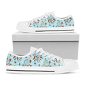 Blue Indian Dream Catcher Pattern Print White Low Top Sneakers