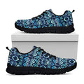 Blue Native Aztec Tribal Pattern Print Black Running Shoes