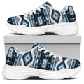 Blue Native Navajo Print White Chunky Shoes