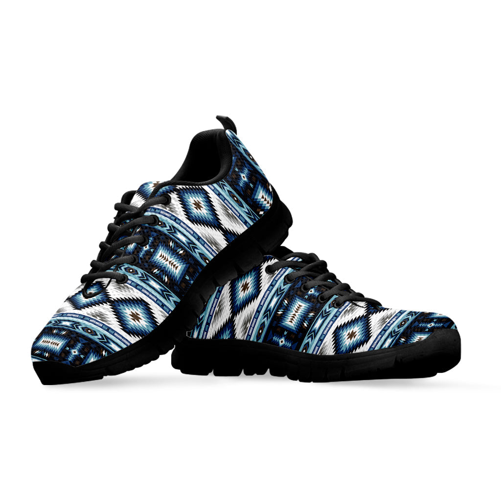 Blue Native Navajo Print Black Running Shoes