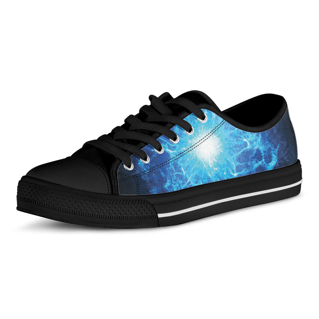 Blue Plasma Energy Print Black Low Top Sneakers