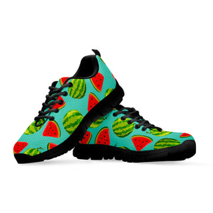 Blue Summer Watermelon Pattern Print Black Running Shoes