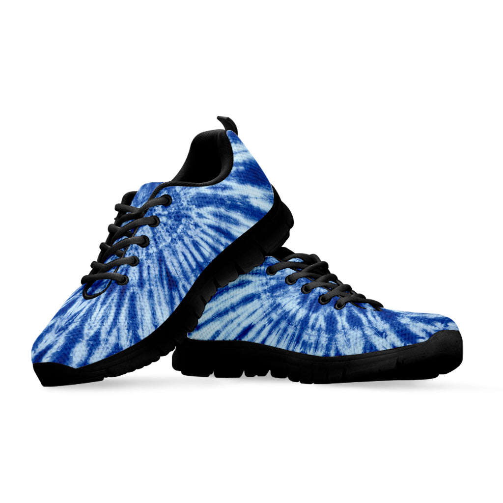 Blue Tie Dye Print Black Running Shoes