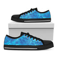 Blue Water Surface Print Black Low Top Sneakers