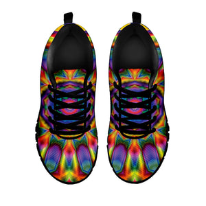 Boho Kaleidoscope Print Black Running Shoes