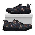 Boho Paisley Flower Pattern Print Black Running Shoes