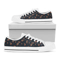 Boho Paisley Flower Pattern Print White Low Top Sneakers