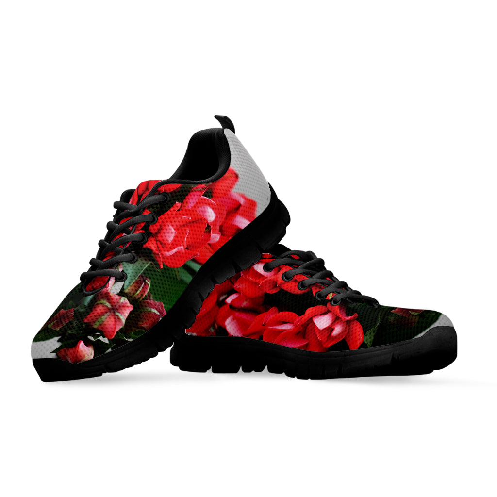 Bouvardia Flower Print Black Running Shoes