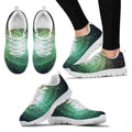 Bright Green Spiral Galaxy Space Print White Running Shoes