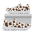 Brown And White Cow Print White Running Shoes