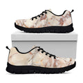 Brown Beige Marble Print Black Running Shoes