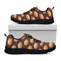 Brown Sandwiches Pattern Print Black Running Shoes