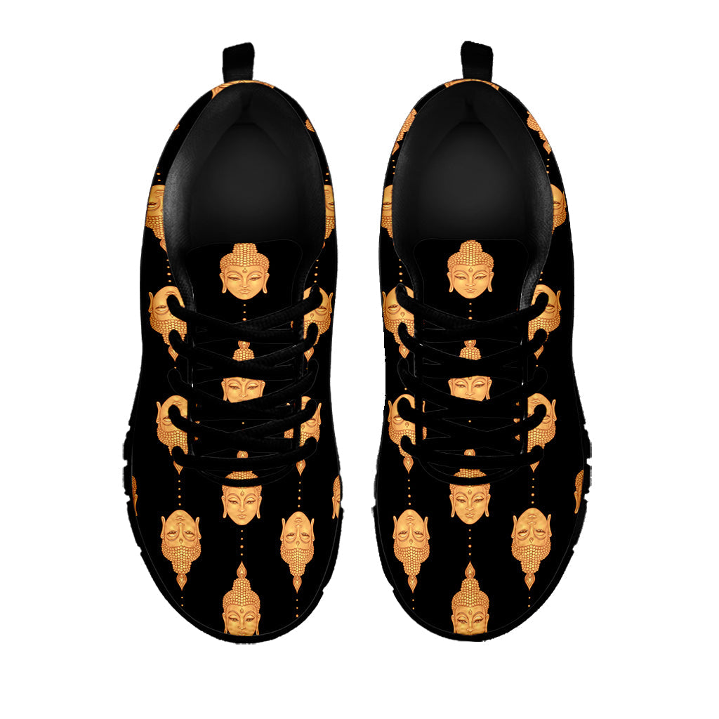 Buddha Pattern Print Black Running Shoes