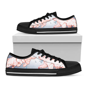 Bull And Bear Stock Market Print Black Low Top Sneakers