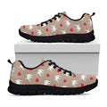Bull Terrier Heart Pattern Print Black Running Shoes