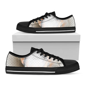 Burning Hole Print Black Low Top Sneakers