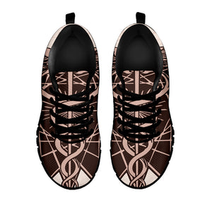 Caduceus Symbol Print Black Running Shoes