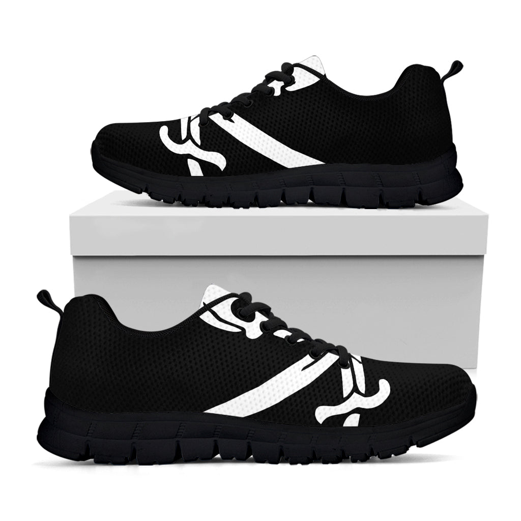 Calico Jack Pirate Flag Print Black Running Shoes