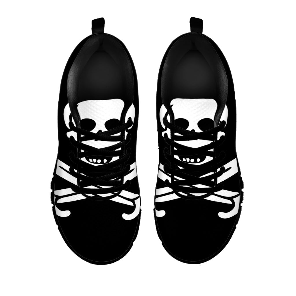 Calico Jack Pirate Flag Print Black Running Shoes
