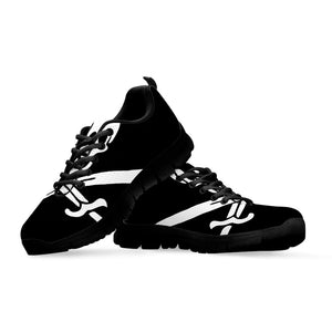 Calico Jack Pirate Flag Print Black Running Shoes