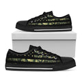 Camouflage American Flag Print Black Low Top Sneakers