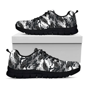 Camouflage Dazzle Wings Pattern Print Black Running Shoes