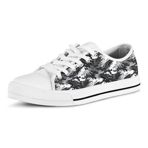 Camouflage Dazzle Wings Pattern Print White Low Top Sneakers