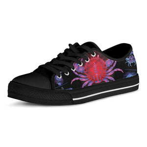 Cancer And Astrological Signs Print Black Low Top Sneakers