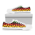 Cannabis Rasta Pattern Print White Low Top Sneakers