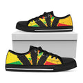 Cannabis Rasta Print Black Low Top Sneakers