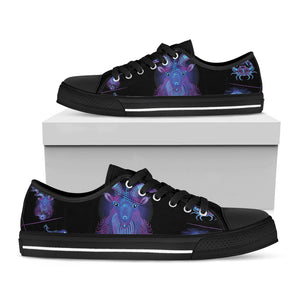 Capricorn And Astrological Signs Print Black Low Top Sneakers