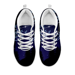 Capricorn Constellation Print White Running Shoes