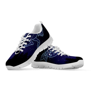 Capricorn Constellation Print White Running Shoes
