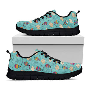 Cartoon Air Balloon Pattern Print Black Running Shoes