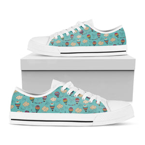 Cartoon Air Balloon Pattern Print White Low Top Sneakers