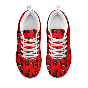 Cartoon Balearic Donkey Pattern Print White Running Shoes