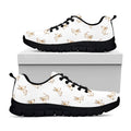 Cartoon Bull Terrier Pattern Print Black Running Shoes
