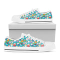 Cartoon Cupcake Pattern Print White Low Top Sneakers