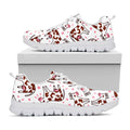 Cartoon Happy Dairy Cow Pattern Print White Running Shoes