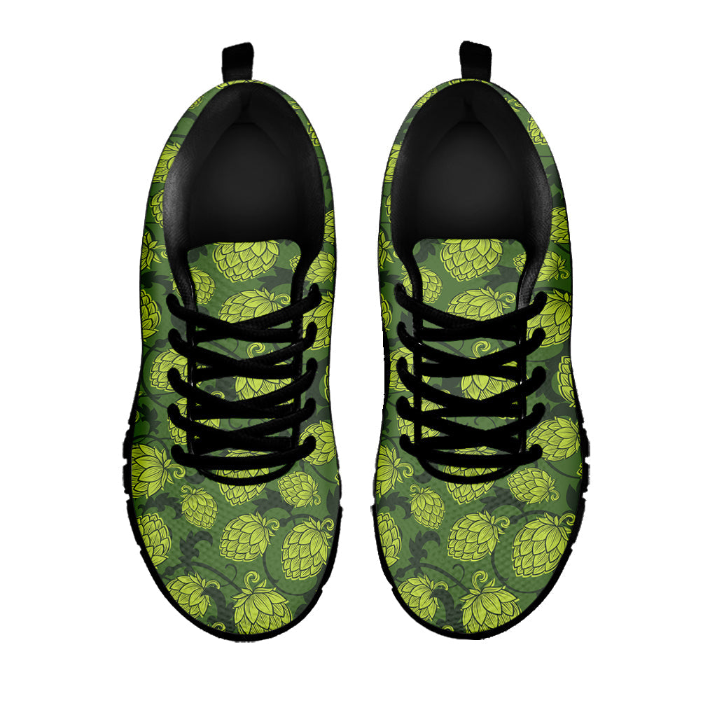 Cartoon Hop Cone Pattern Print Black Running Shoes