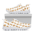 Cartoon Teddy Bear Pattern Print White Running Shoes